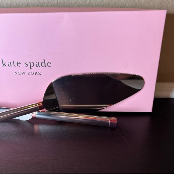Retired Kate Spade X Lenox 2pc. Cake Serving Set, Stainless Steel w Silver - Picture 2 of 6